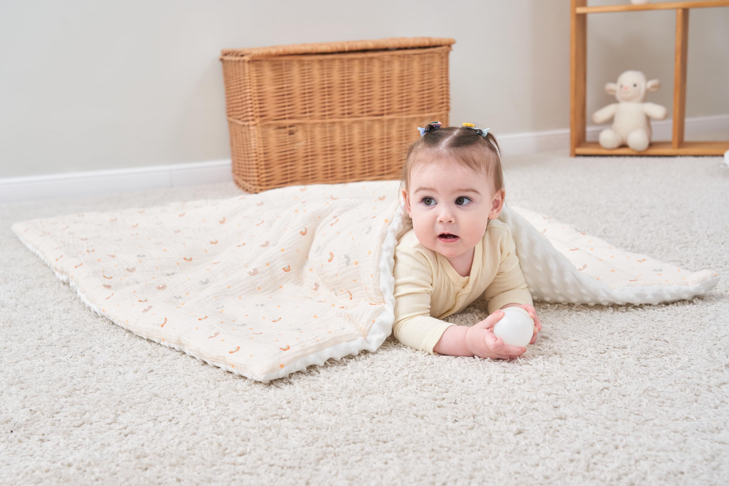 Manta Cuna Bebe Suave De Algodón Muselina Oeko Tex para Recien Nacidos Y Niños - 75x100 Cm- Edredon De Cuna 60x120 Cm - Manta Criança para Cama Infantil - Mantita Bebe- Arrullo para Verano E Invierno