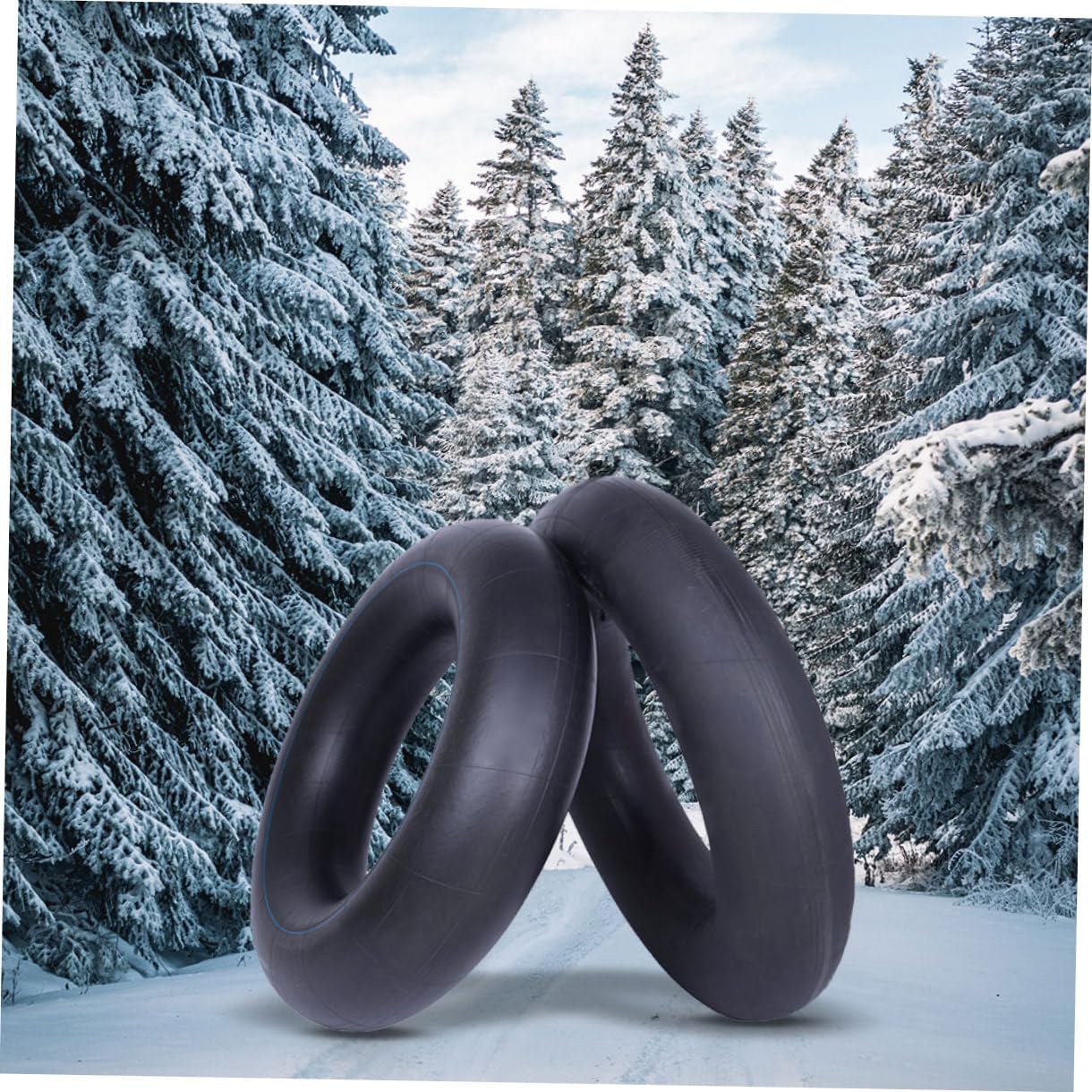 Thickened 80cm Inflatable Ski Ring Inner Tube, Heavy-Duty Butyl Rubber Snow Tube for Outdoor Winter Sledding and Water Sports