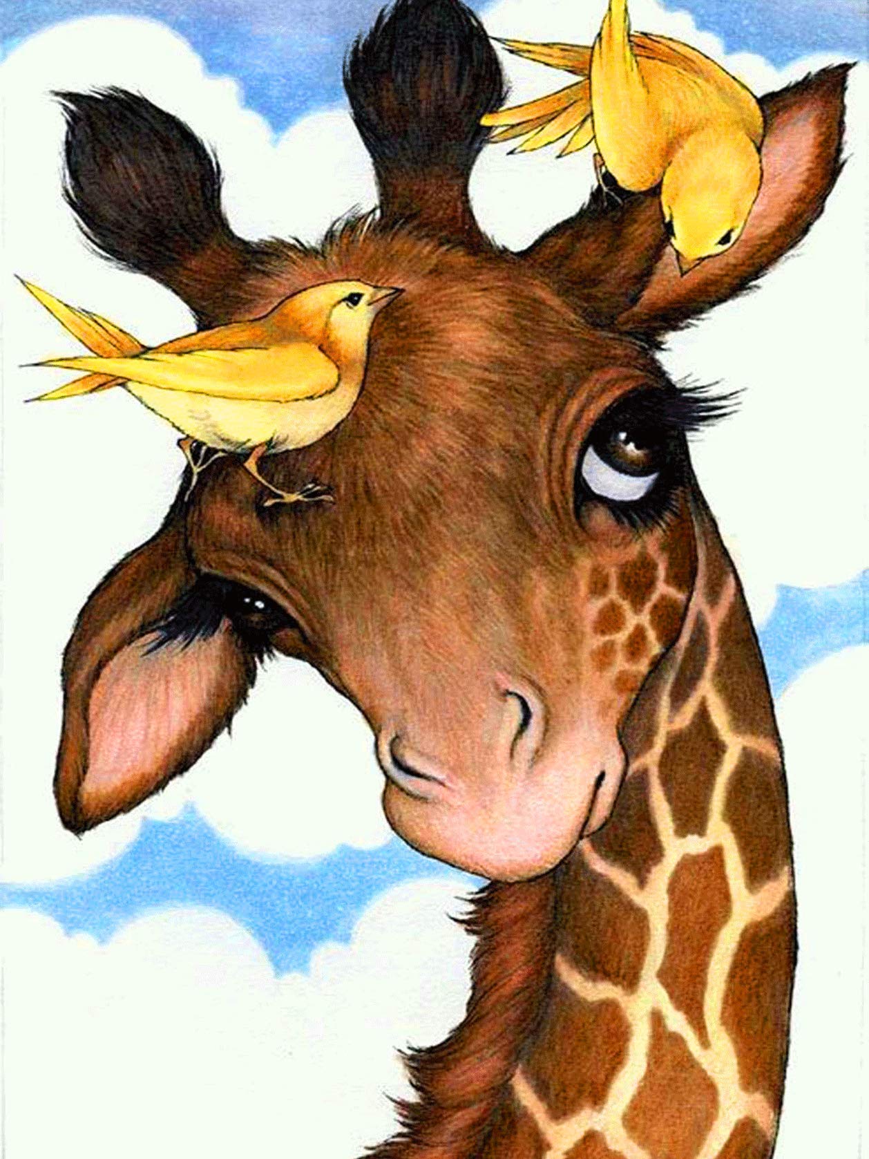 Vaiieyo Giraffe-3 Diamond Painting Giraffe, Diamond Art Animal, Paint By Numbers Bird Full Drill Round Rhinestone Craft Canvas For Home Wall Decor 30X40 Cm