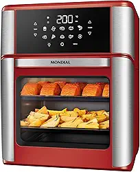 MONDIAL Fritadeira Air Fryer Forno Oven 12L, Vermelho/Inox, 2000W, 127V - AFON-12L-RI