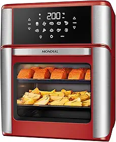 MONDIAL Fritadeira Air Fryer Forno Oven 12L, Vermelho/Inox, 2000W, 127V - AFON-12L-RI