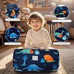david's kids Toddler Nap Mat Set with Removable Pillow, Ultra Soft Slumber Bags for Boys,Perfect for Preschool, Daycare, Kids Sleeping Bags with Rollup Design, 50"x20", Dinosaur