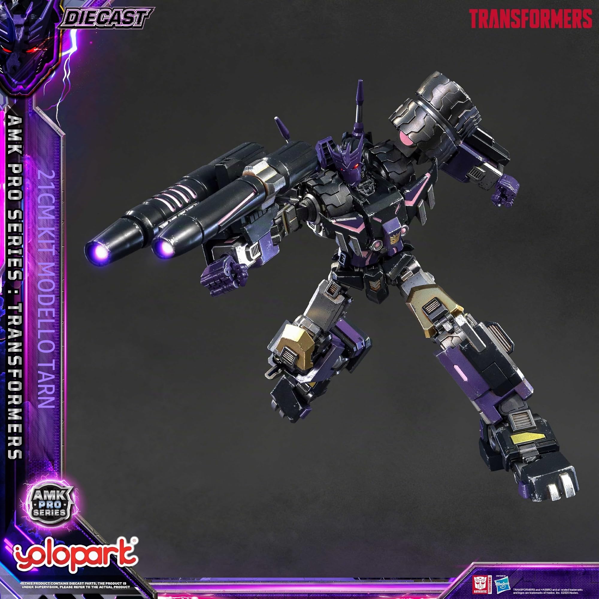 YOLOPARK Transformers Toy IDW Tarn - Statuina d'azione, 21 cm, articolo da collezione altamente articolato AMK Pro serie Tarn e Nichel, kit di modellismo con controllo magnetico LED per persone a