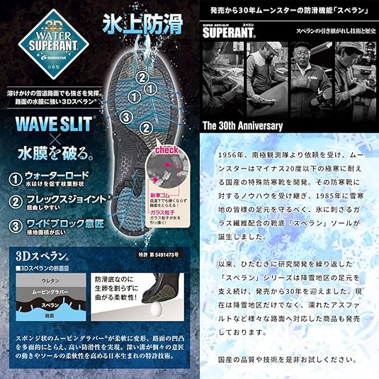 Amazon | [ムーンスター] 防水・防滑 本革ブーツ SPH8962WSR EEE 日本 