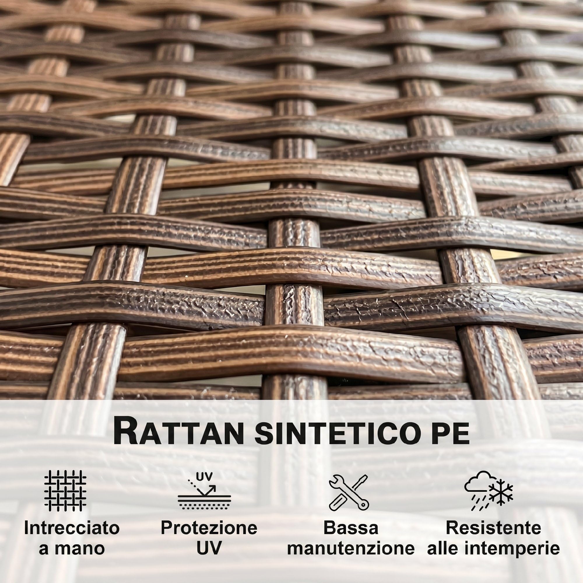 Outsunny Divano da Giardino in Rattan, 2 Posti, Divano da Esterno in PE Wicker con Cuscini e Tappetini Antiscivolo, Struttura in Acciaio per Balcone, Veranda, Giardino, Beige