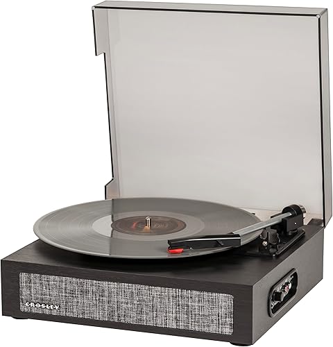 Miniatura 5 de Crosley CR6042A-BK Scout - Tocadiscos Bluetooth de 3 velocidades con altavoces integrados, color negro