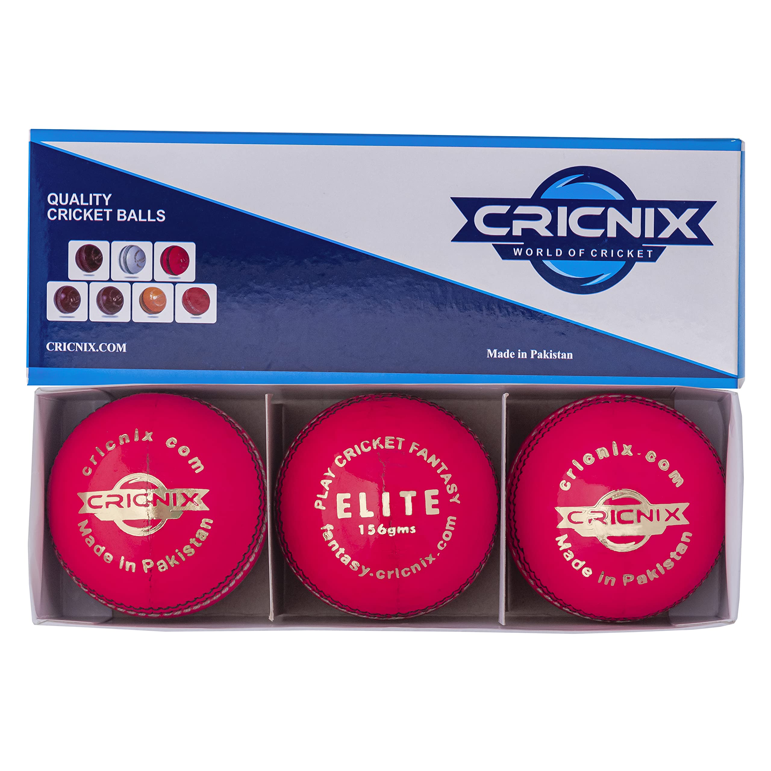 Cricnix Cricket Ball Elite Pink Leather 156g (6-Pack) for T20 or Night Match - Image 4