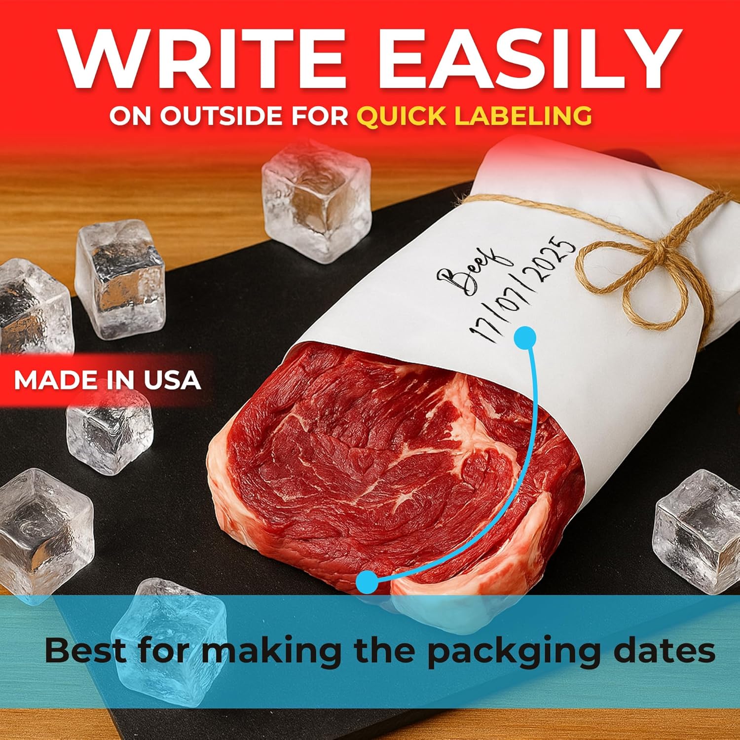 24" x 24" - 54# Premium Freezer Paper Sheets White - (300 Sheets)