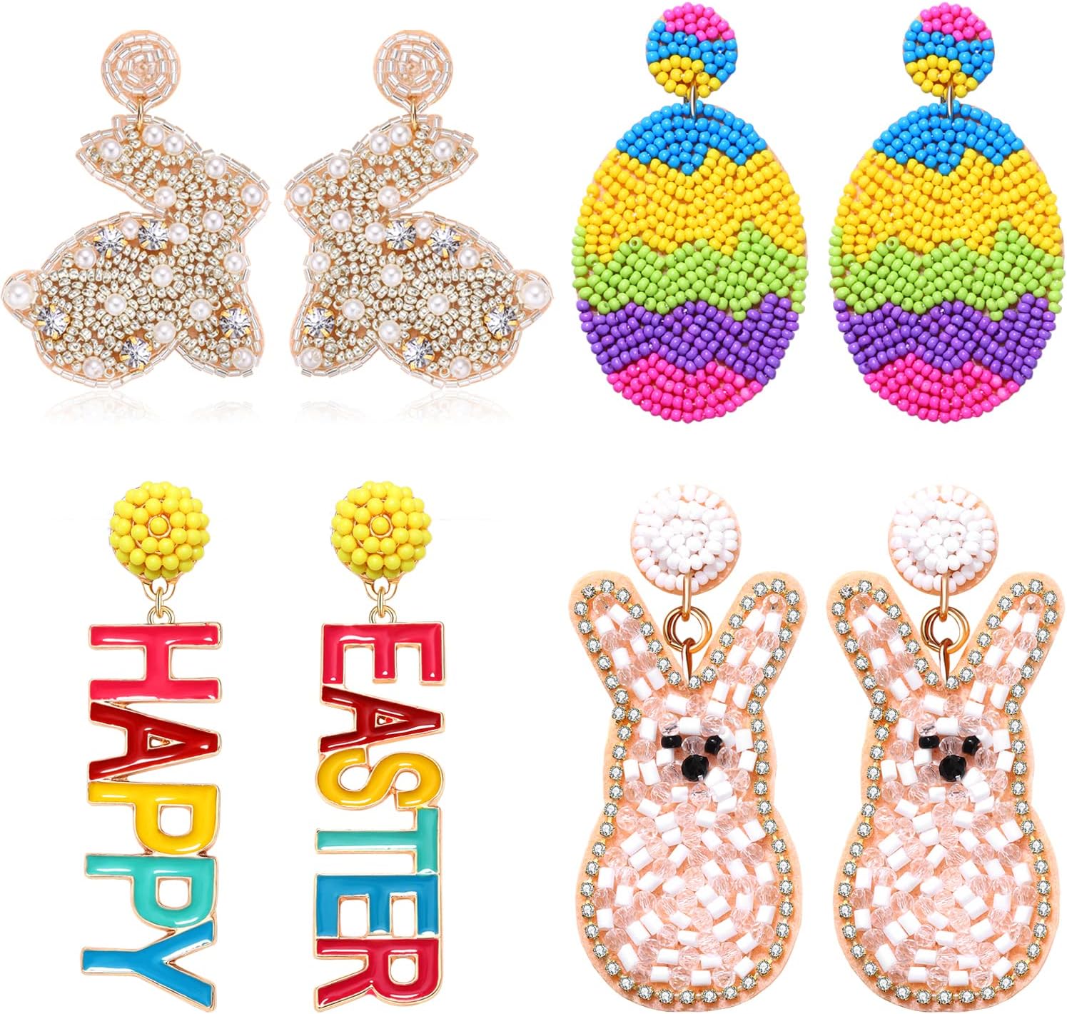 Christmas Earrings Beaded Holiday Earrings for Women Christmas Tree Snowflake Tassel Dangle Earrings New Years Mardi Gras Earrings Festive Party Jewelry Gifts