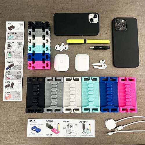 Miniatura 6 de CordBrick DeskBrick - Paquete de soportes para cables con peso para mesita de noche y escritorio, cargador de teléfono, organizador de cables de