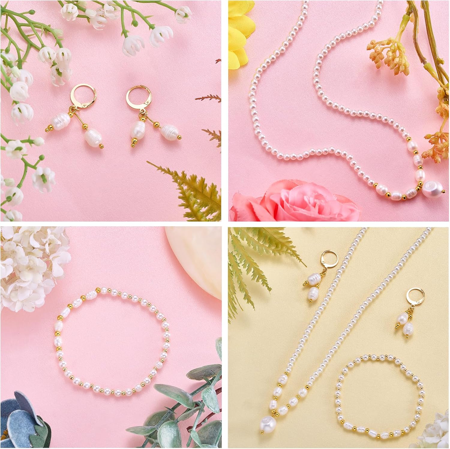 Ornaland 150 Pcs Freshwater Pearl Beads for Jewelry Making Natural White Pearl Beads Large Hole Bead for Bracelets Earring Necklace Anklets DIY Crafts - Image 5