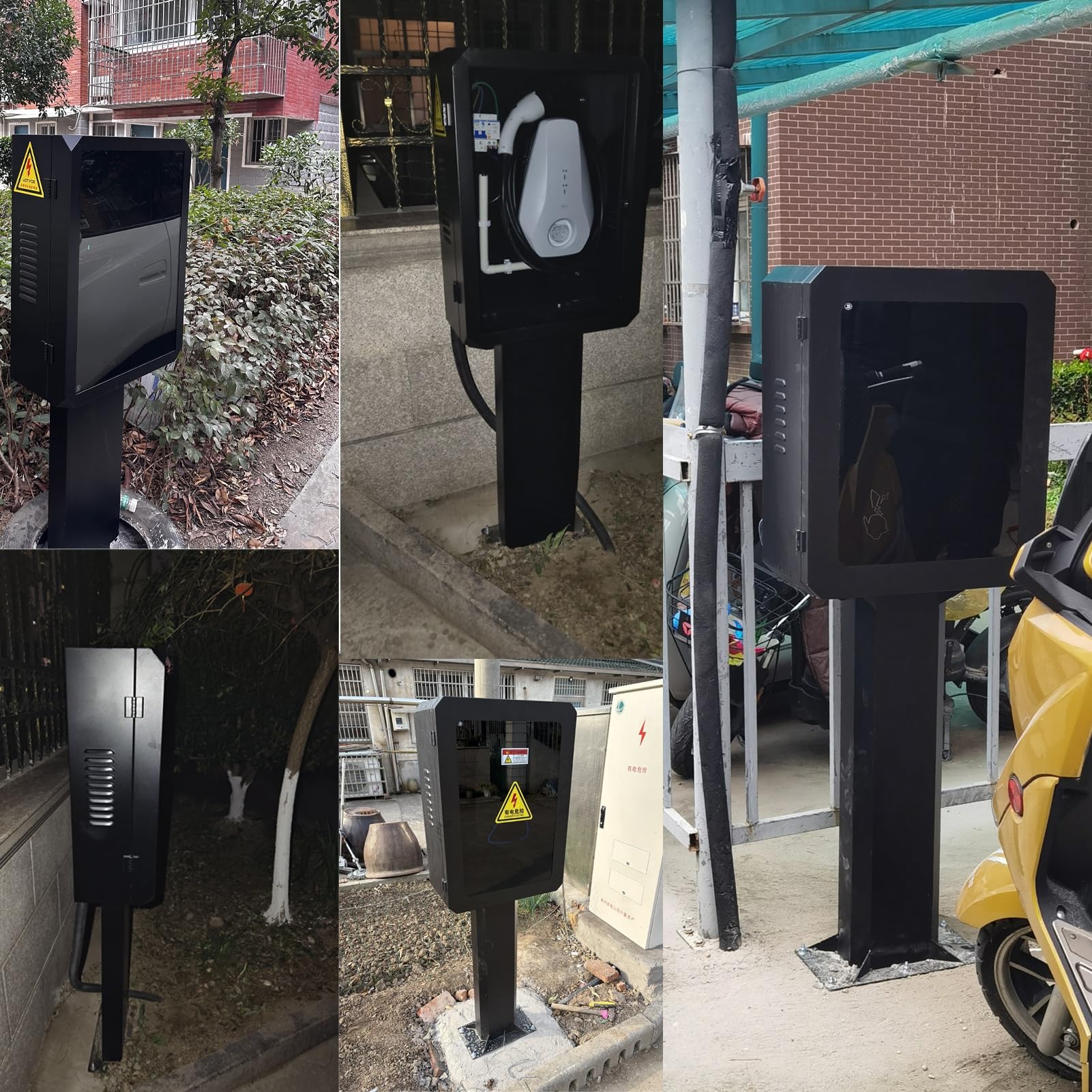 Stojak do ładowania Pojazdów Elektrycznych Uchwyt na Przewód Ładowarki Ev i Słupek Montażowy do Tesli/Audi, Słupek Podporowy i Skrzynka do Stacji Ładowania Ev, Blokowana Kolumna Ładowarki Samochodowe