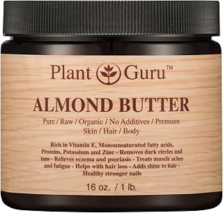Almond Body Butter 16 oz 100% Pure Raw Fresh Natural Cold Pressed. Skin, Hair, Nail Moisturizer, For DIY Creams, Lip Balms, Lotions and Soap Making