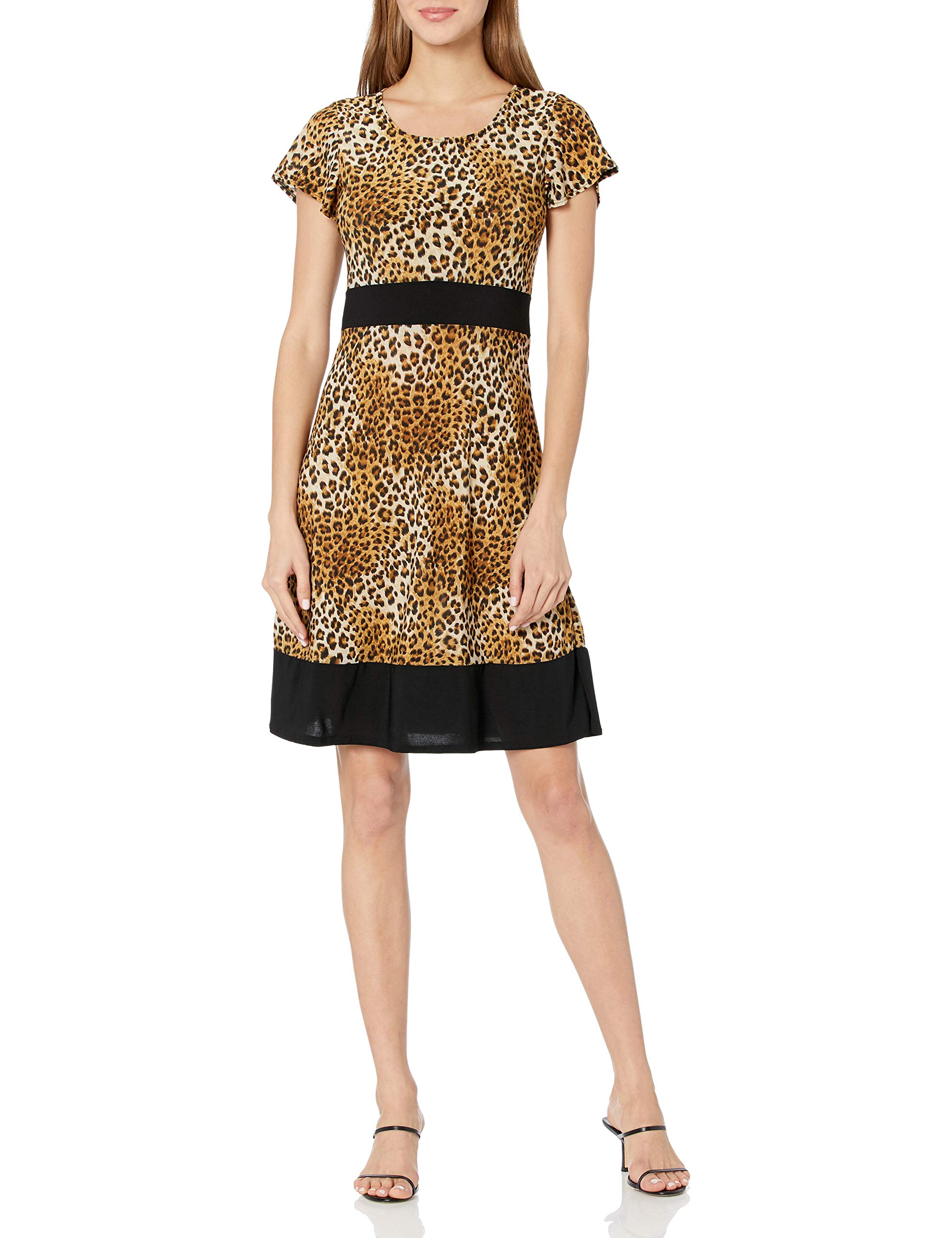 Women's Short-Sleeve Houndstooth Dress