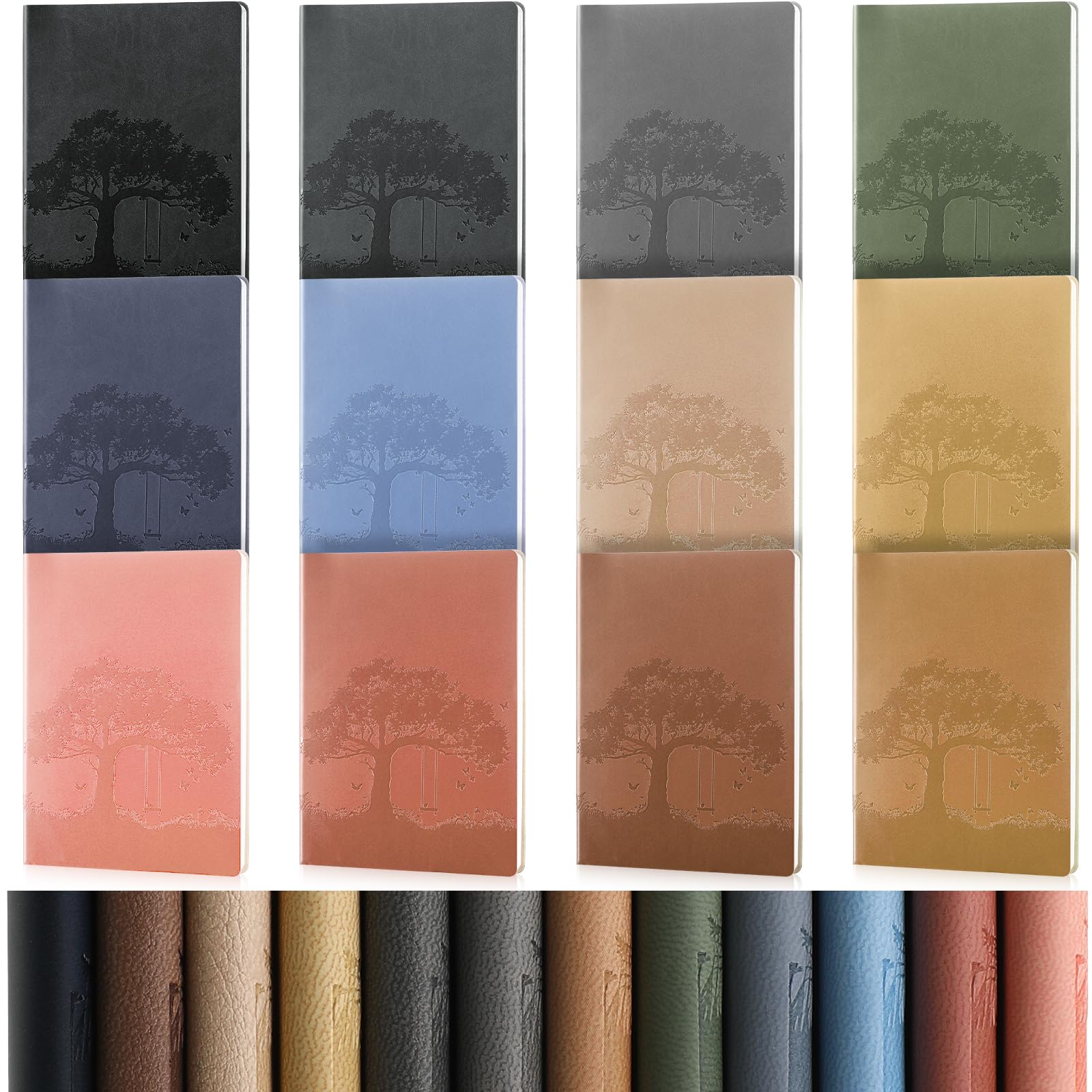 TaoBary 12 quaderni A5 in pelle PU, colorati, a righe, con copertina in morbida pelle PU, per scrivere, ufficio, scuola, casa, lavoro (colori vivaci)