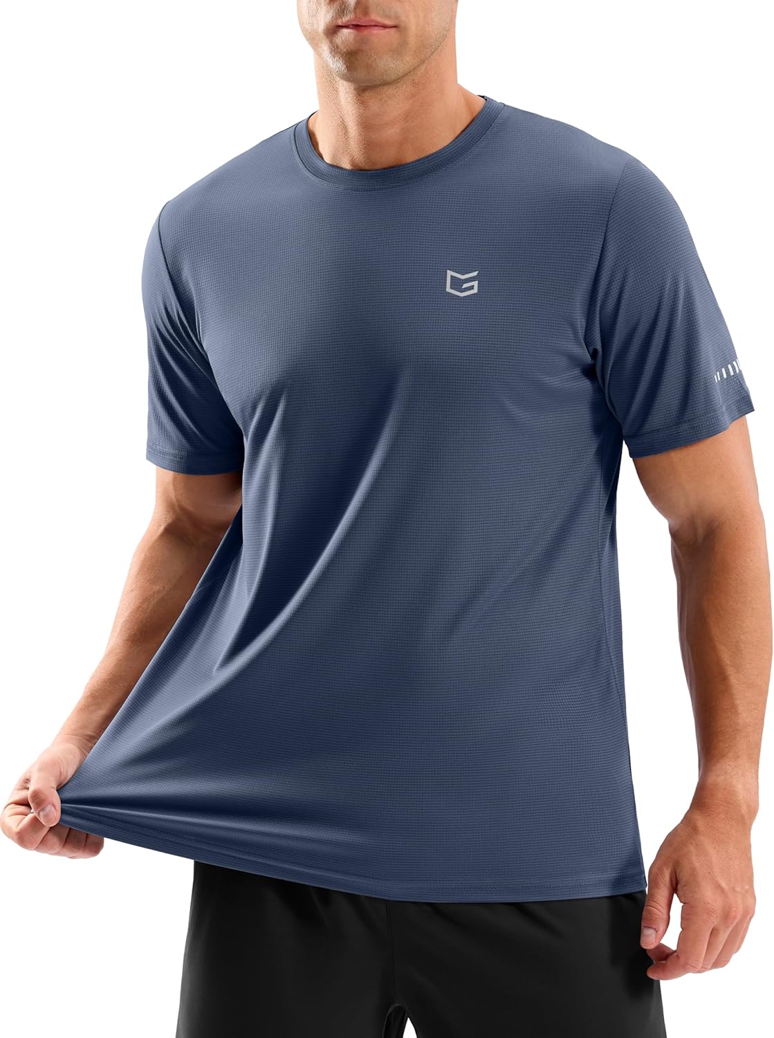 Men's Workout Breathable T-Shirts Dry Fit UPF 50+ Sun Shirts Lightweight Cooling Tee for Athletic, Running, Hiking
