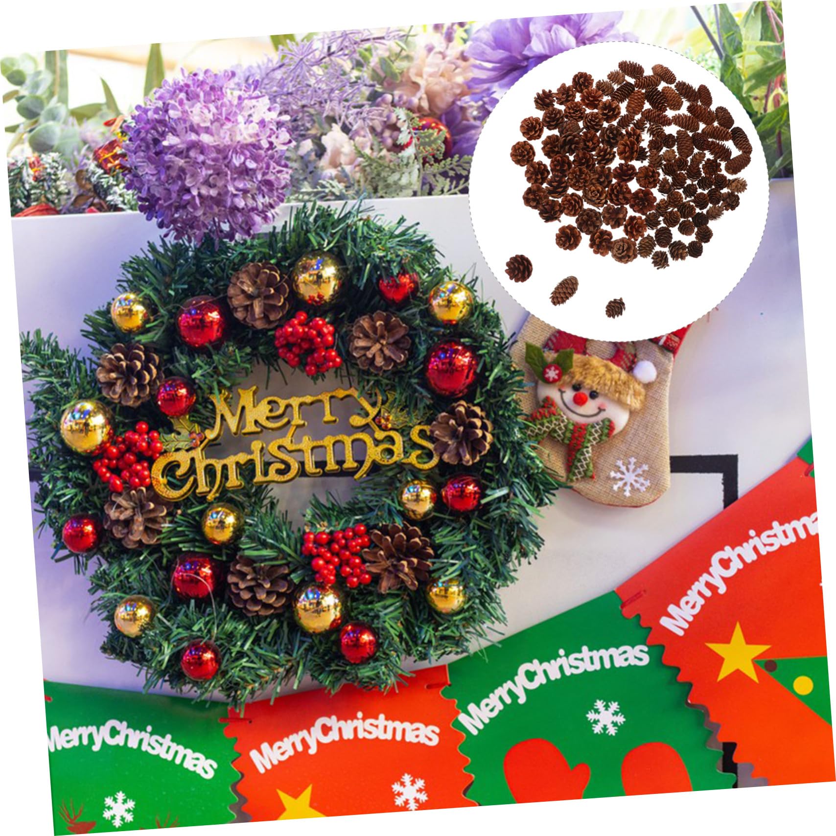 120 Piezas Mini Piñas para Manualidades Conos Naturales Secos Reutilizables Decoraciones Navideñas para Adornos Coronas y Bodas Pequeño para Proyectos Detallados