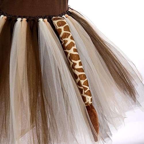 Miniatura 5 de IMEKIS Disfraz de animales de safari en la selva para niños y niñas, disfraz de fiesta con orejas, diadema y cola para sesión de fotos de Halloween