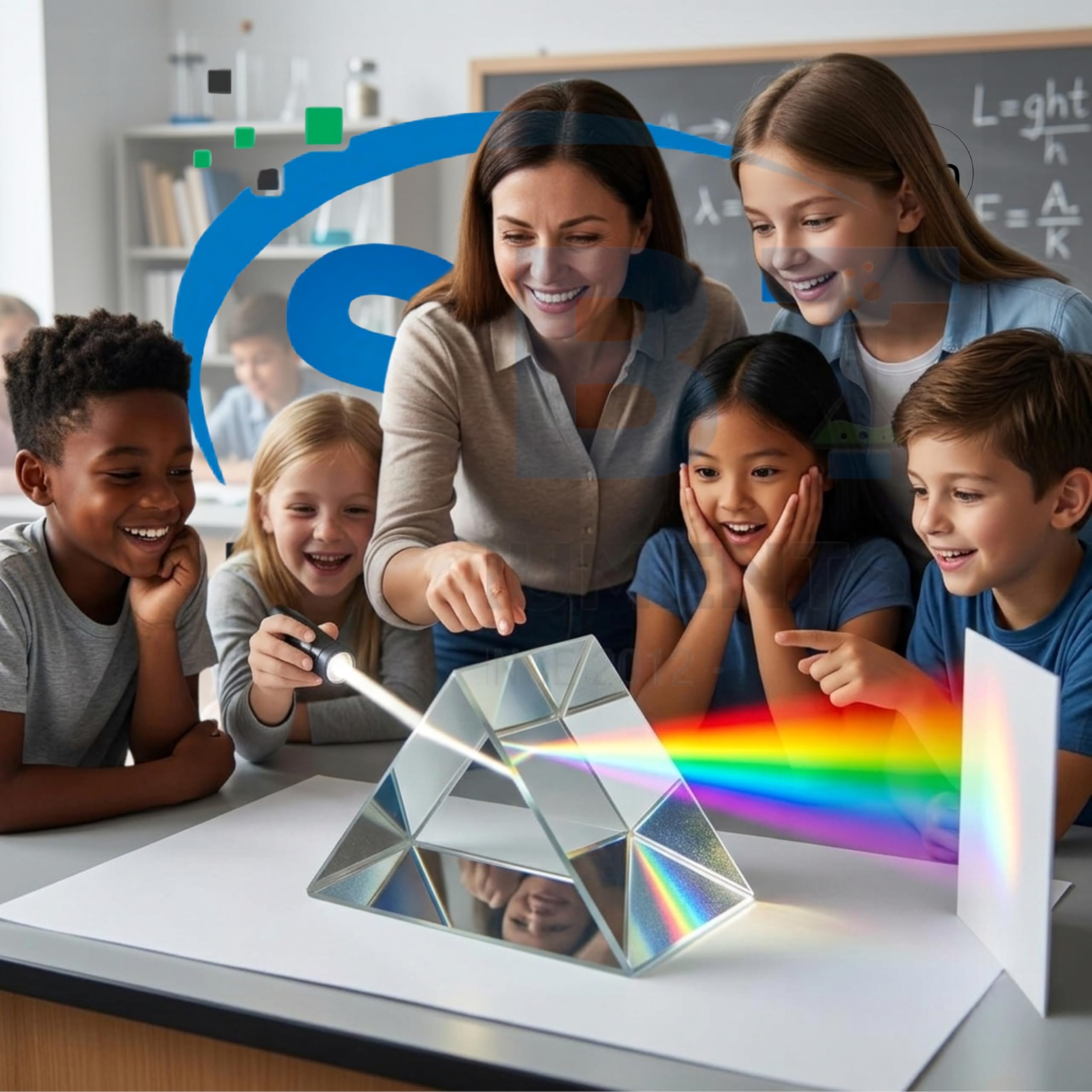 SBT Instrumetns Optical Glass Prism, Crystal Clear Right Angle Triangular Prism 50X50 MM for Light Refraction, Photography 3
