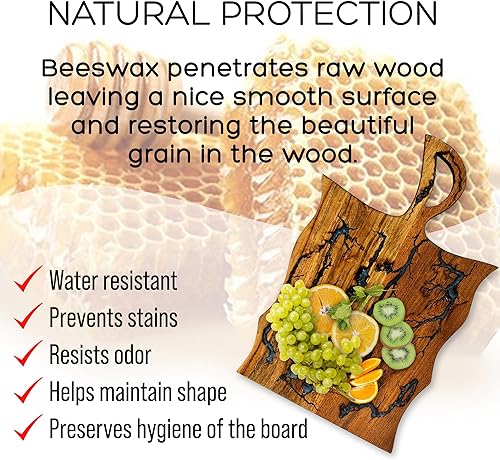 Miniatura 4 de Hermosa tabla de embutidos  Tabla de cortar de resina y madera para cualquier juego de cocina  Grande hecho a mano  Bandeja o plato para servir