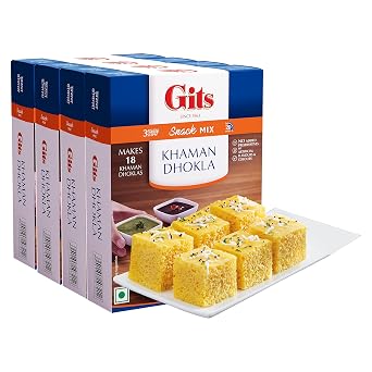 Gits Instant Khaman Dhokla Snack Mix، عبوة 720 جرامًا سعة كل منها 4 &times; 180 جرامًا