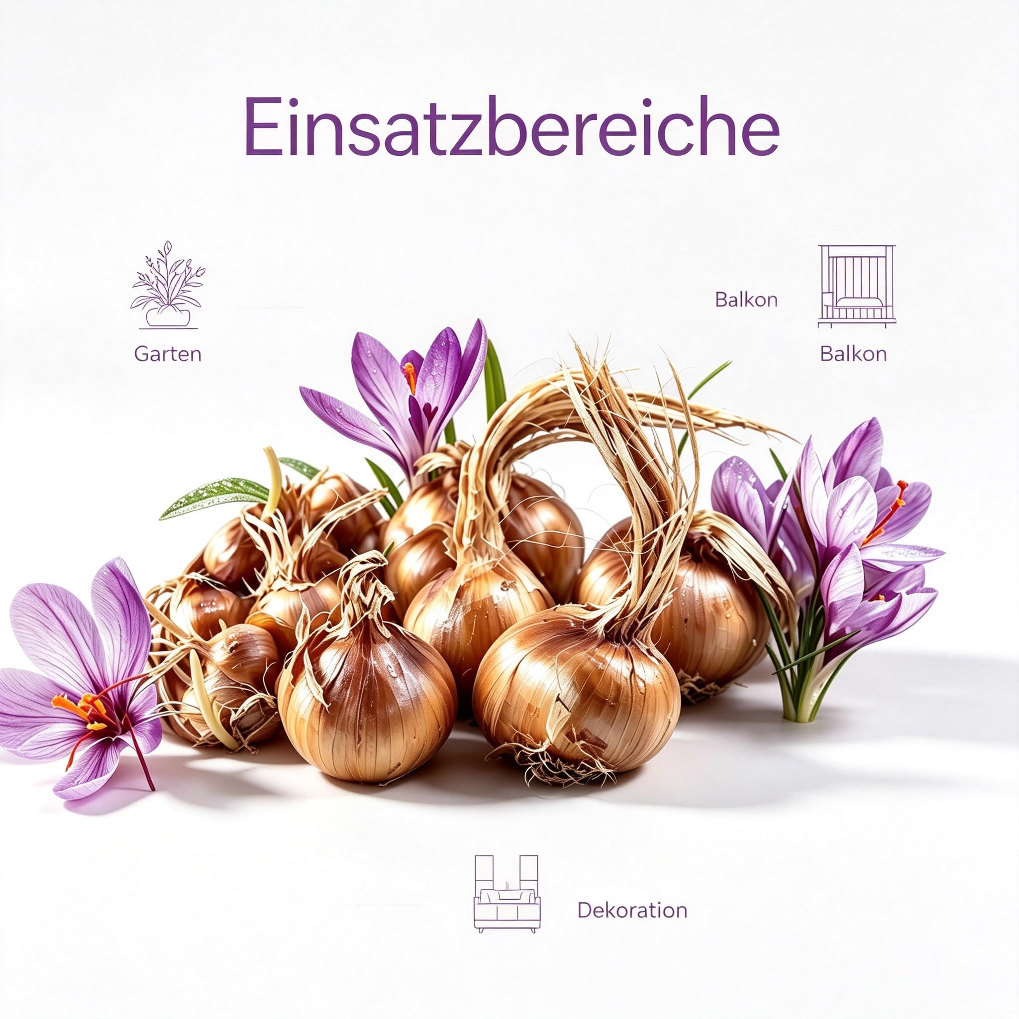 Einzigartige Safranzwiebeln| Frostresistent,Pflegeleicht,Für Alle Arten von Gärten-15Rhizome