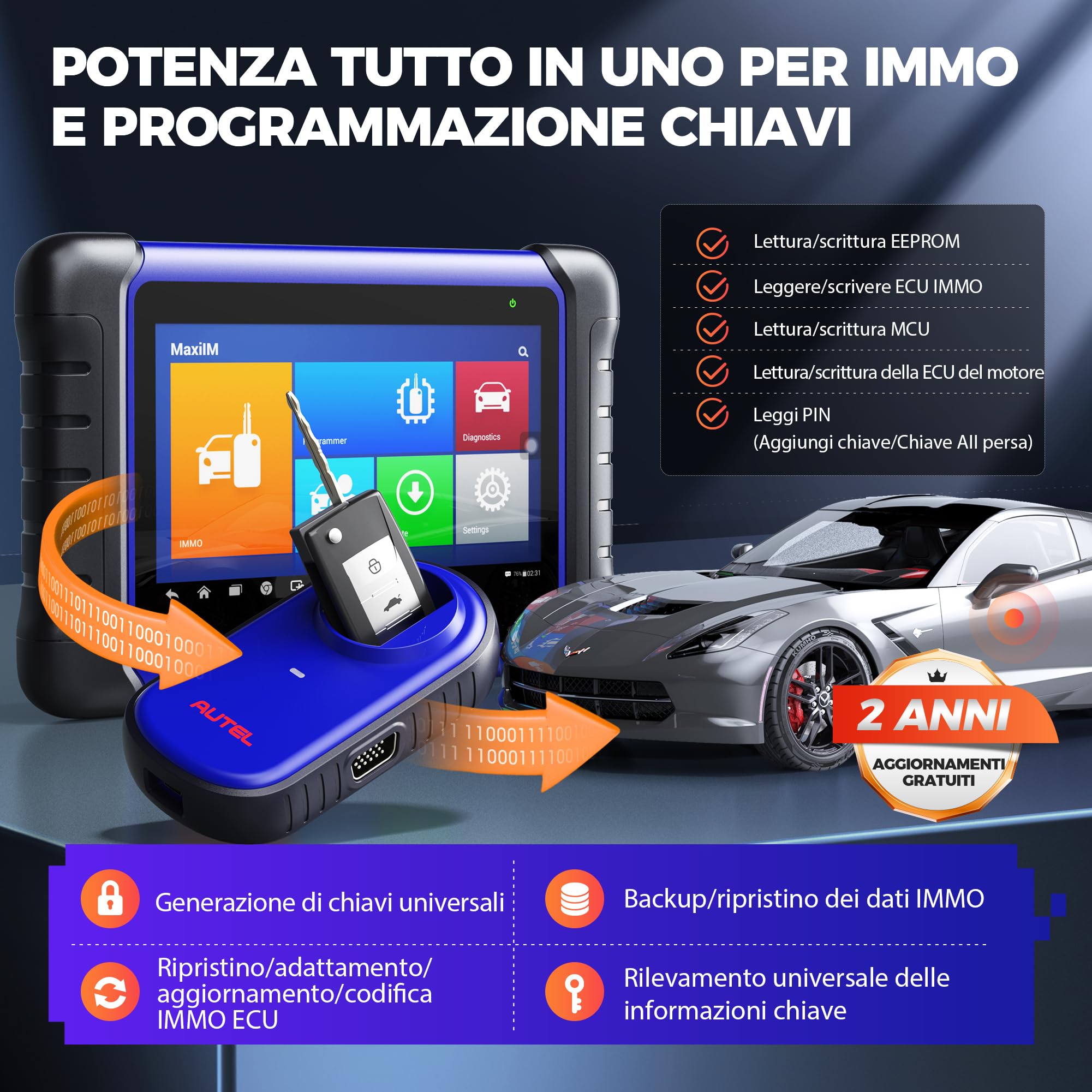 Autel Scanner MaxiIM IM508, immobilizzatore chiave professionale dello strumento di programmazione dell'FOB 2022 con XP200, funzioni di IMMO come IM608, tutta la diagnostica del sistema, servizio 28