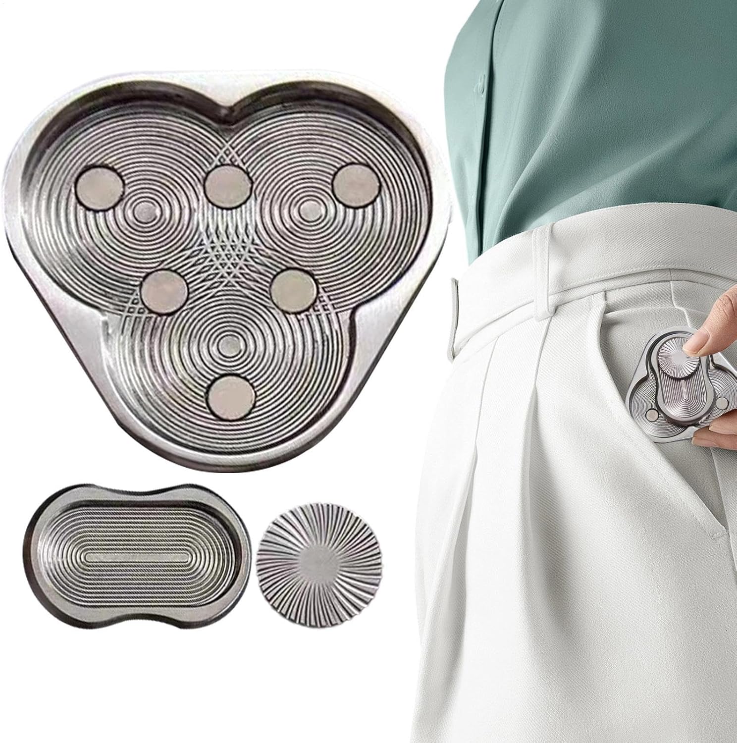 Metal Fidget, Clover Shape Sensory Triangle Toy, 10mm/0.39 Inch 45mm/1.77 Inches Stress Relief Game Adults, Boys, Girls Desk Boredom Breaker for Travel, Classroom, Workplace, Waiting Rooms