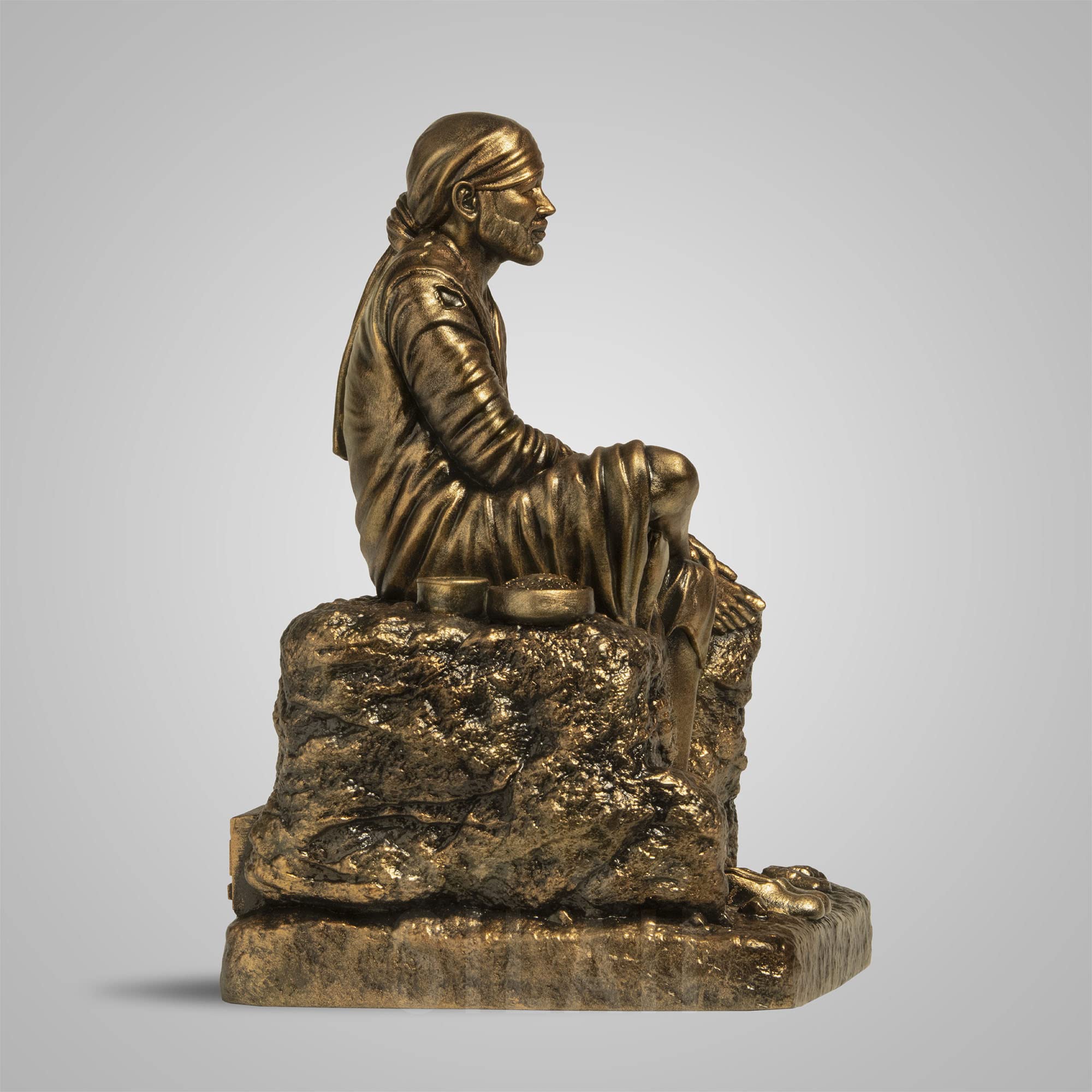 Shirdi Sai Baba Sculpture - Antique Bronze -3