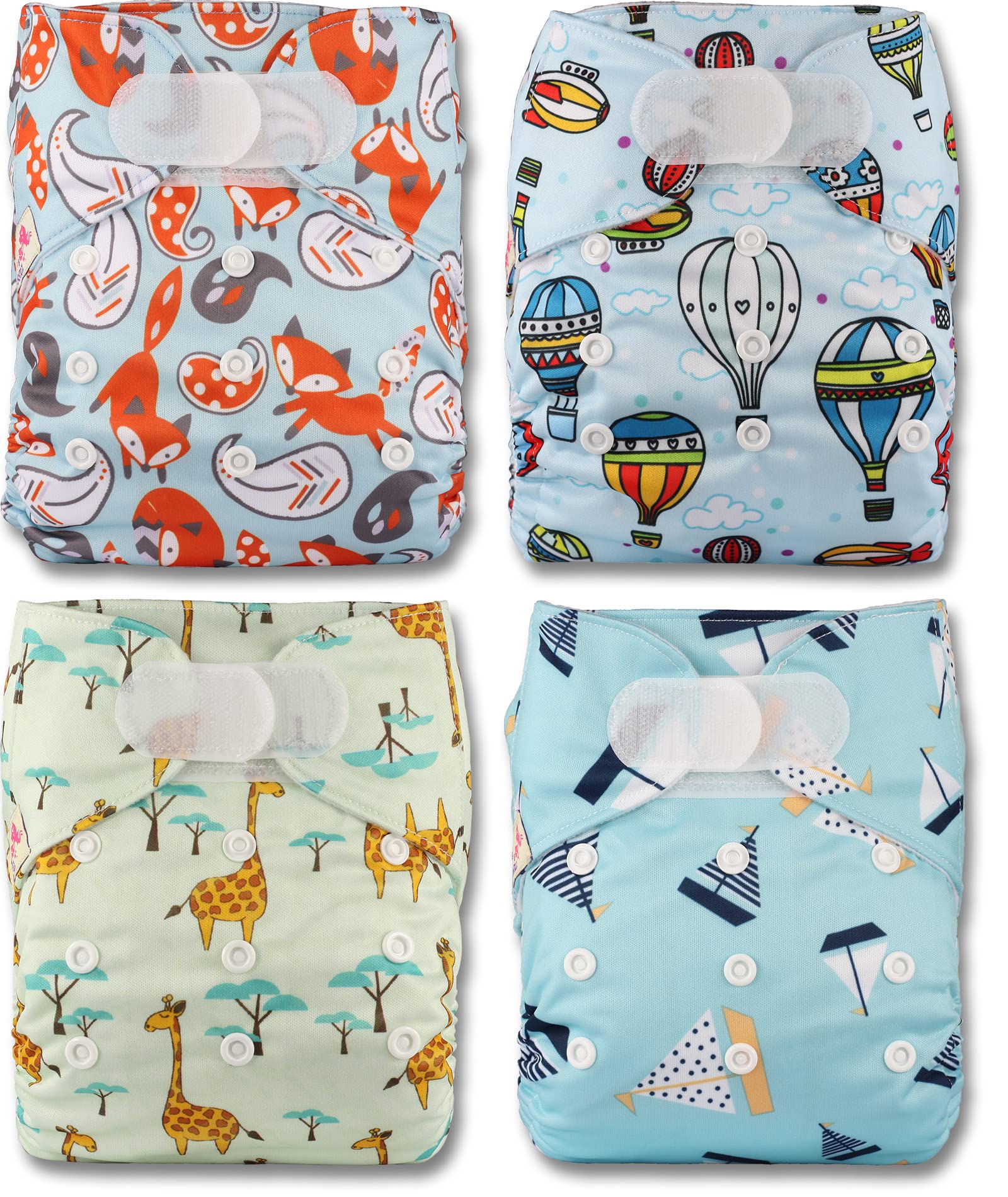 POUBELLE A COUCHES Littles and Bloomz BBC6 Lot de 6 inserts réutilisables en bambou avec