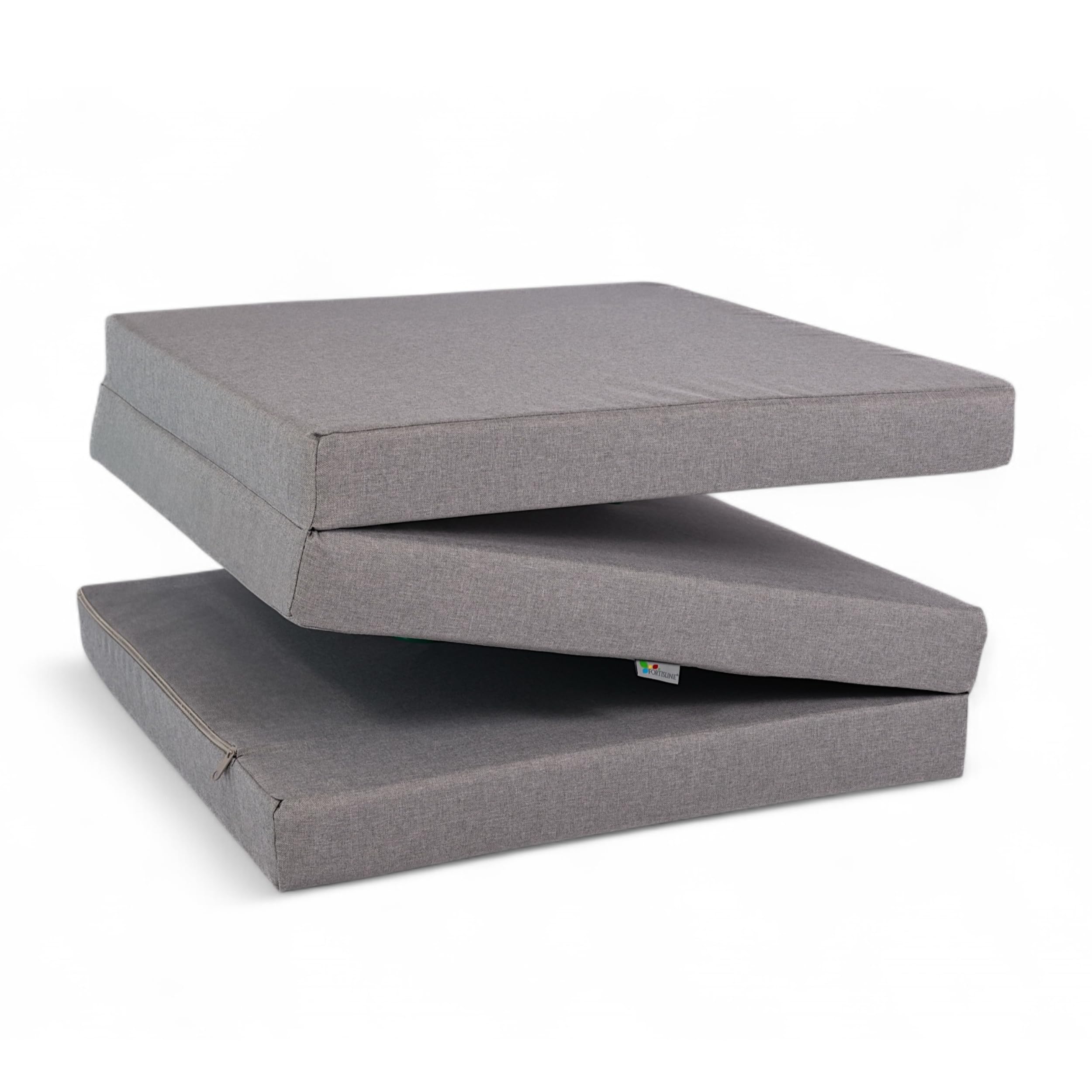 FORTISLINE Materasso pieghevole – 3 pezzi – Materasso pieghevole per ospiti – Materasso per camper con rivestimento esterno impermeabile – Materasso a cubo – Letto per ospiti – Materasso per roulotte