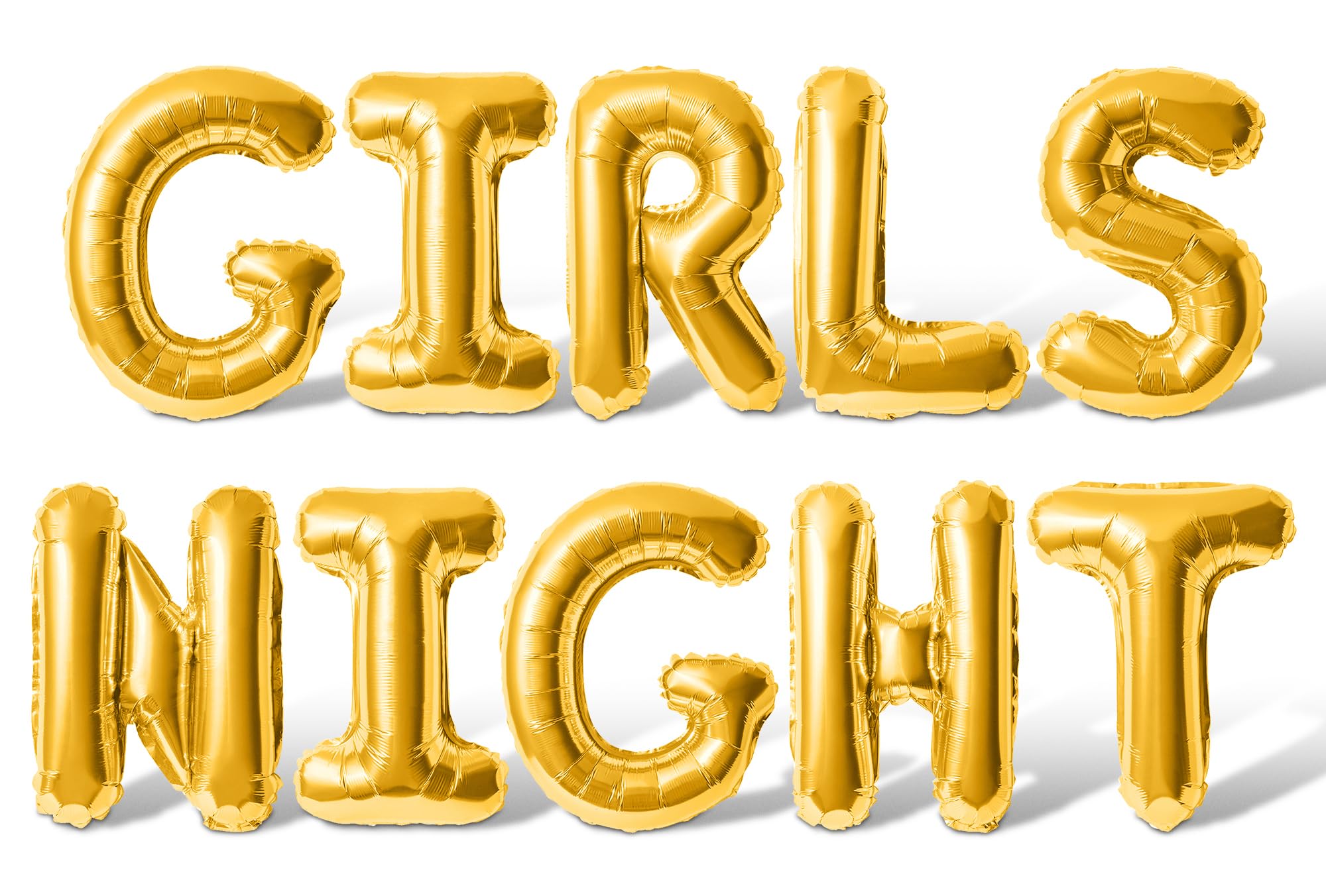 Letter Balloons - GIRLS NIGHT 16" Inch Alphabet Letters Foil Mylar Balloon Girls Night Party Banner (Gold)