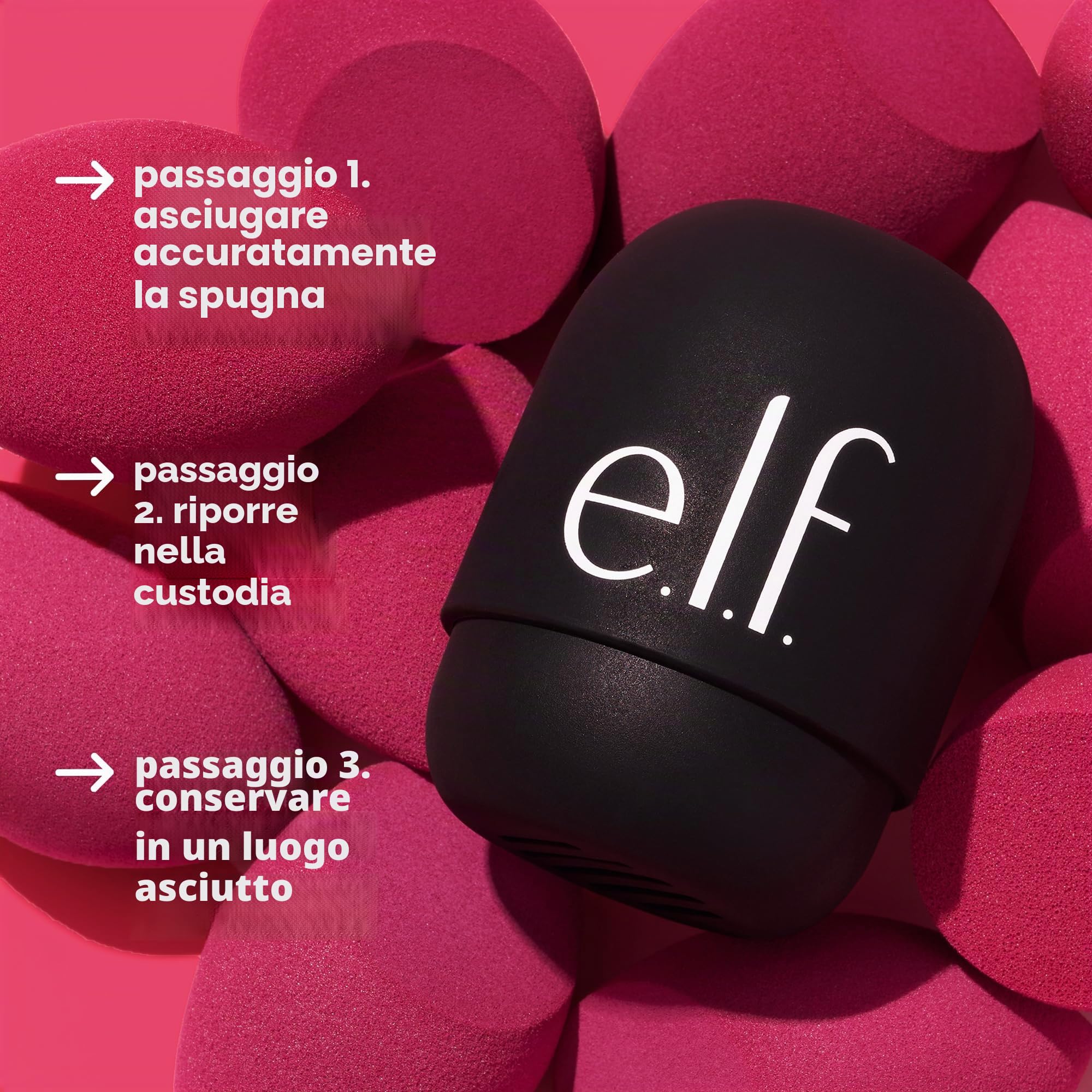 e.l.f. Safe Travels Sponge Case, accessorio portatile e traspirante per proteggere la spugnetta da make-up da sporcizia e germi, resistente silicone, prodotto vegano e non testato sugli animali