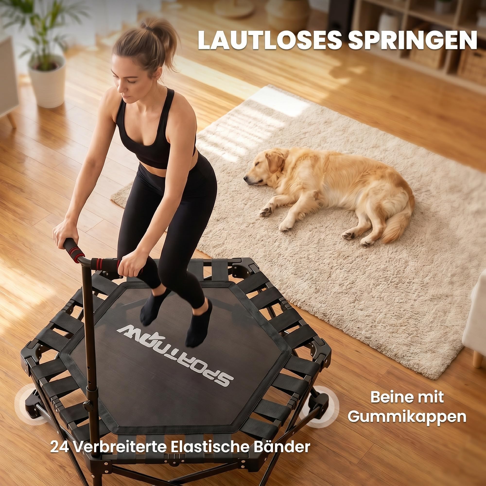 SPORTNOW Fitness Trampolin Klappbar Ø104 cm mit Schnellfaltmechanismus