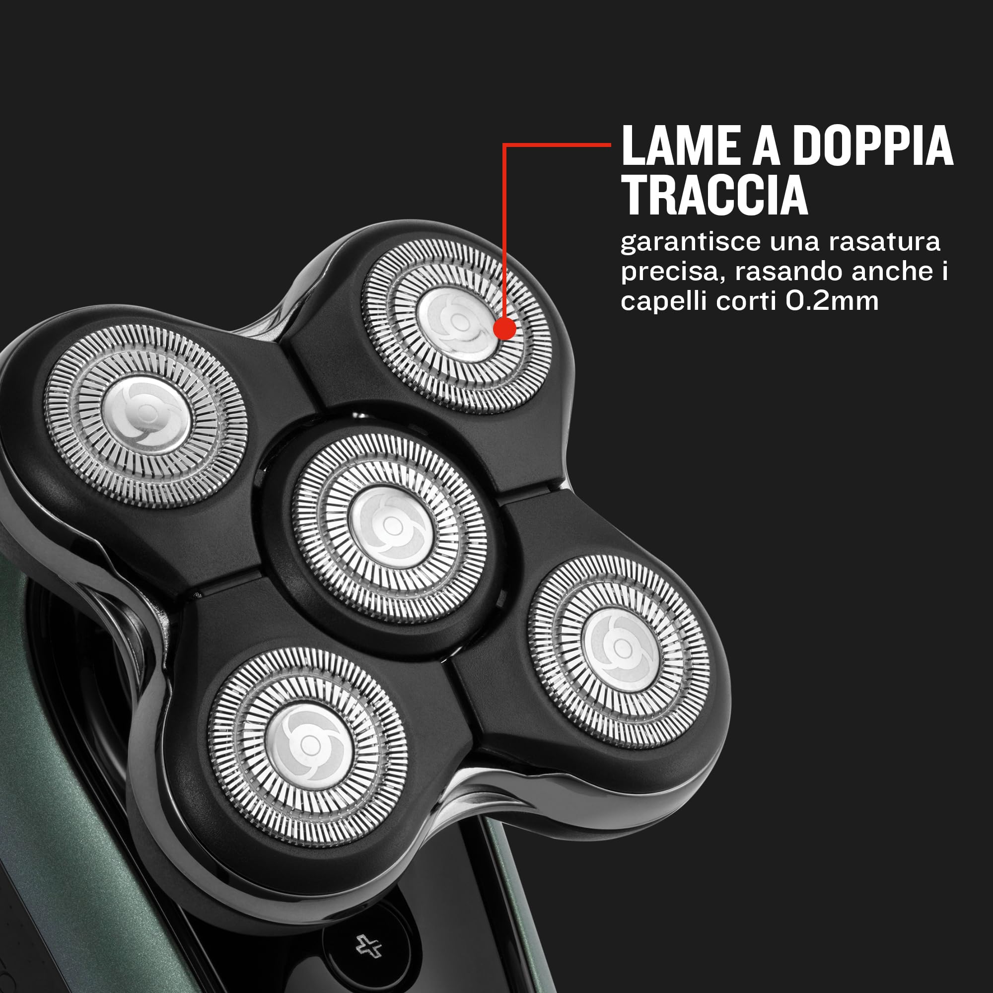 Remington Rasoio Testa Calva Uomo - Funzione Turbo Boost, Ottima velocità e Precisione - Rasoio a Testine Rotanti al litio, 5 testine di rasatura, Raccolta peli, Rifinitore, impermeabile, XR1600