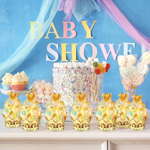 Miniatura 5 de Jetec Copa de corona dorada rellenable con bolsa para dulces, chocolate, pasteles, postres, decoraciÃ³n de almacenamiento para princesa, baby