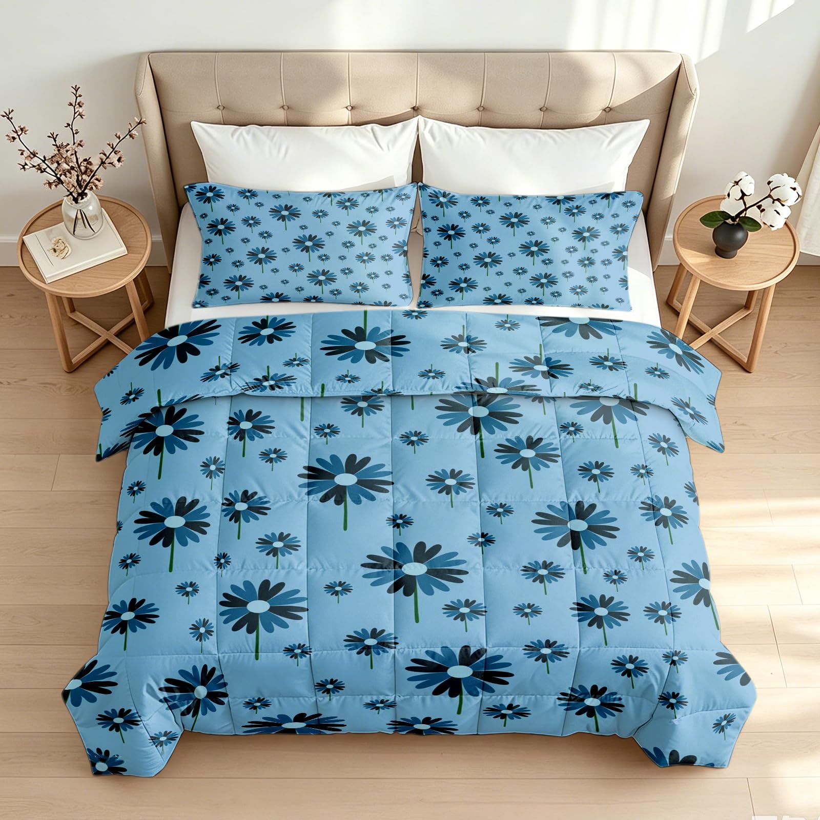 Gänseblümchen Bettdecke ohne Bezug 155x220 cm, 4 Jahreszeiten