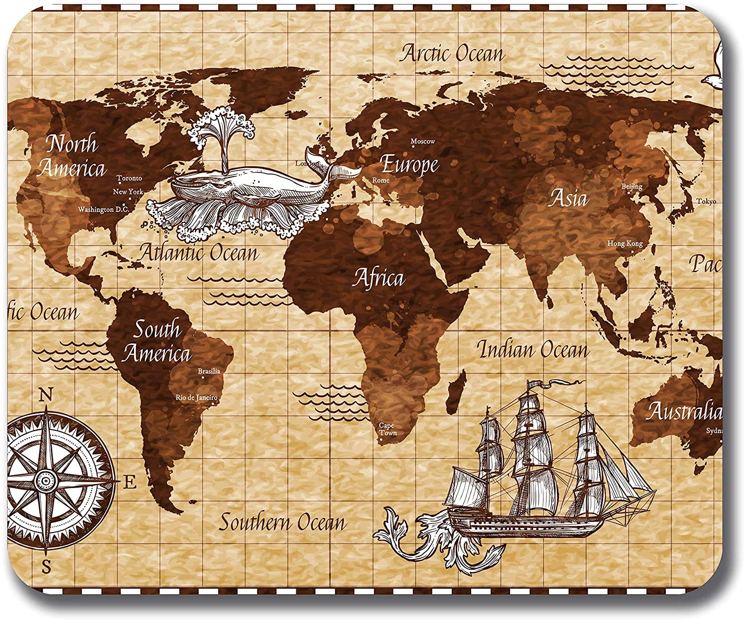 ZORI World Map - Ancient Gaming Mouse Pad - Computer Laptop PC | WFH Office | Anti-Skid, Anti-Slip, Rubber Base | (Map-01-ANCIENT_Brown)-image-44