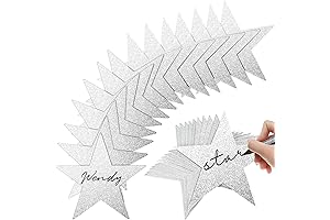 80-Count Silver Star Cutouts for Classroom Decorations