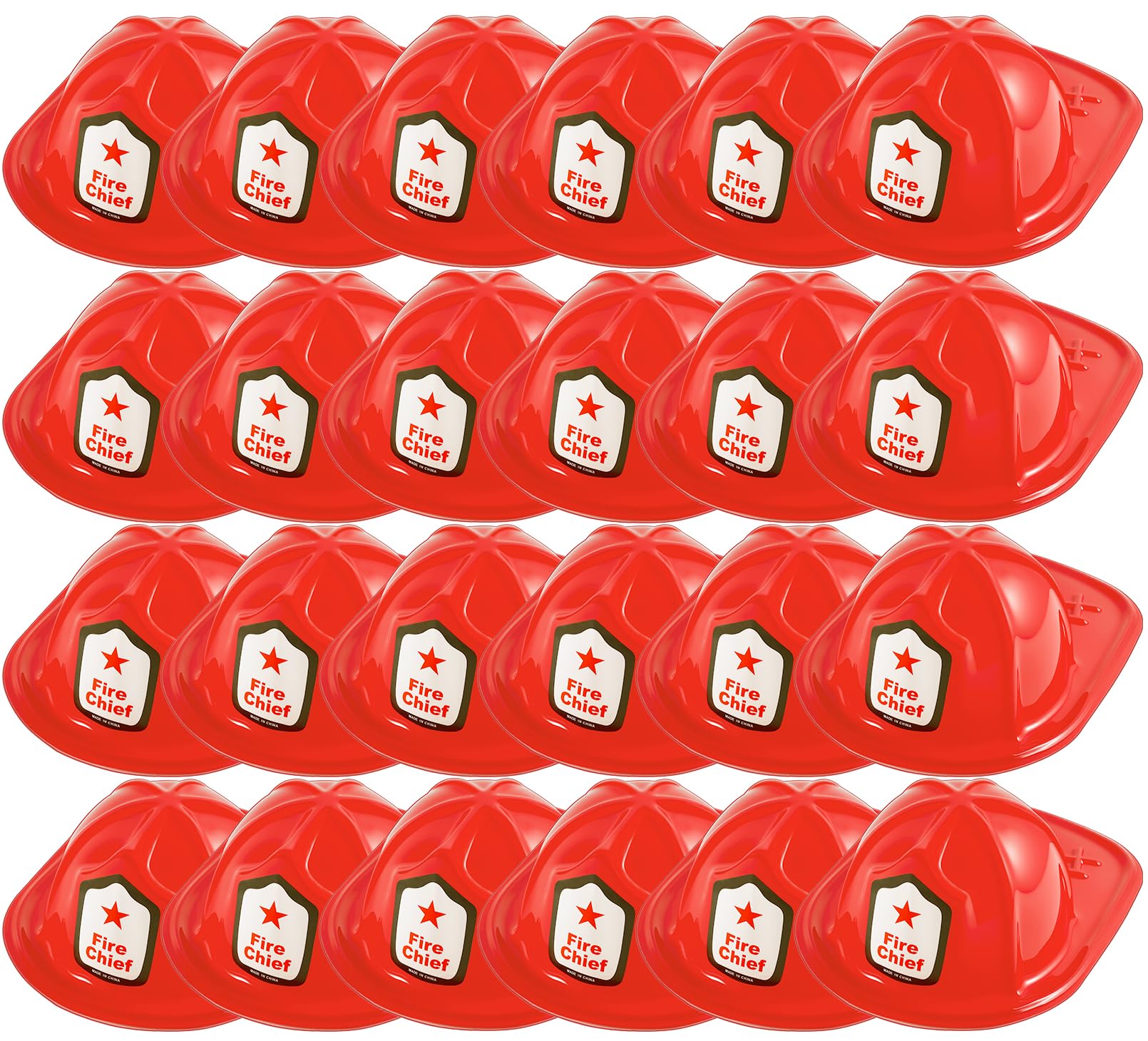 Casco da vigili del fuoco per bambini, 24 pezzi, per bambini e adulti, morbido casco da vigili del fuoco, cappello da pompiere, cappello da festa per giochi di ruolo, accessorio per feste