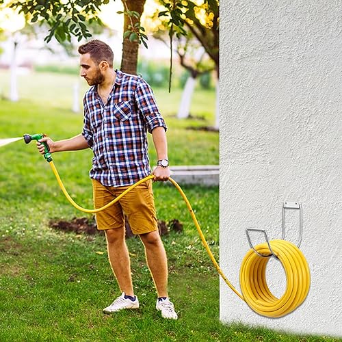 Miniatura 8 de Soporte de pared para manguera de jardín, gancho de manguera resistente para manguera de agua, manguera de bolsillo, manguera flexible, manguera