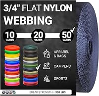 Vista 59 de Strapworks Rollo de correa de nailon resistente de 3/4 pulgadas para cinturón, mochila, eslinga, collar, correa, correas y más, 10, 20 o 50 yardas