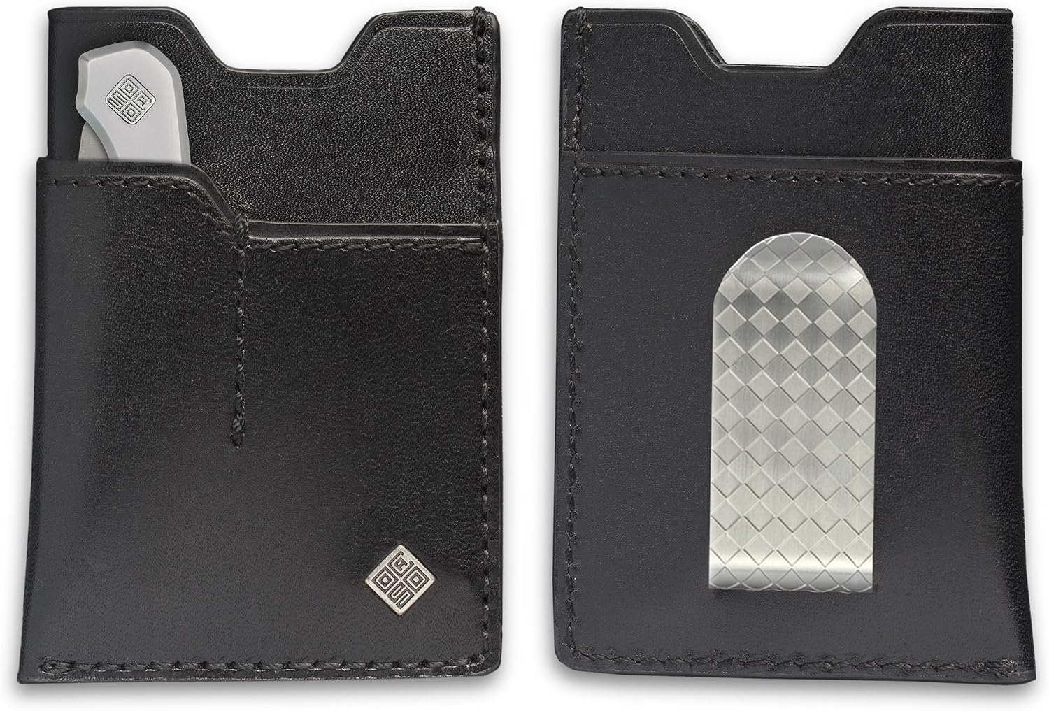 OCASO - Leather Pocket Knife Wallet with Money Clip, holds small pocket knife 85WAL