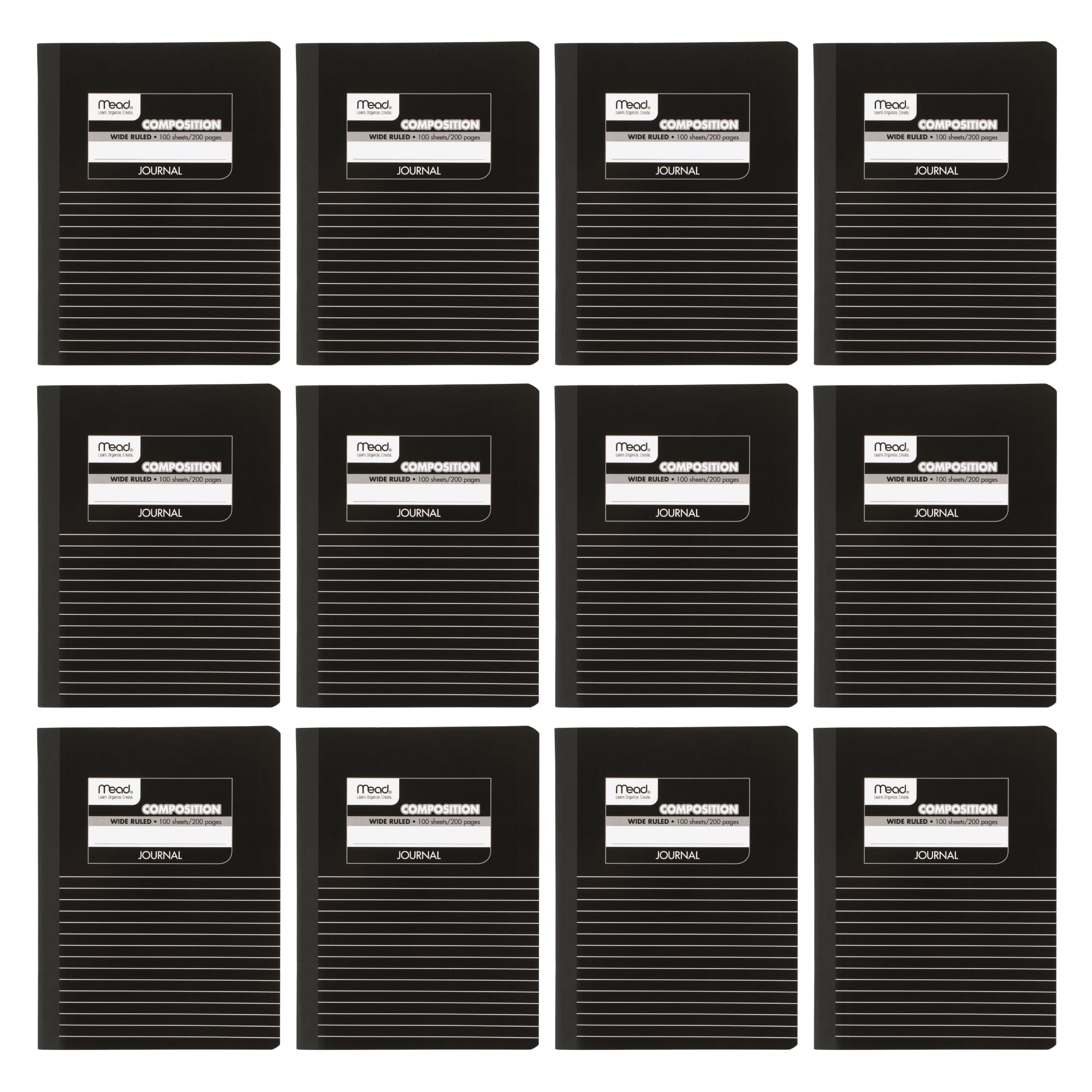 Mead Composition livre, journal/ordinateur portable, 9–3/4 x 7–1/5,1 cm, EN Marbre noir, 12-pack (09920)