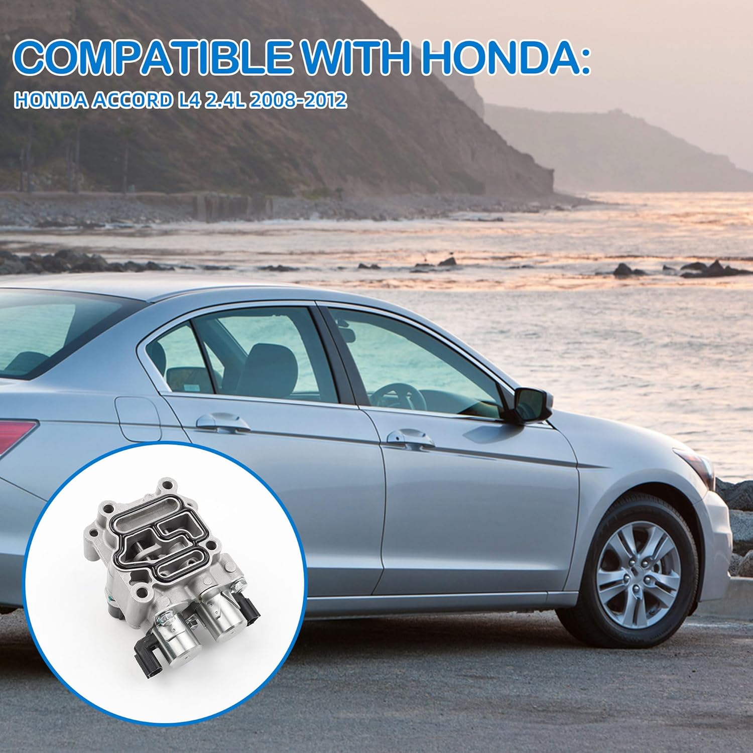 Engine Variable Valve Timing VVT Solenoid Compatible with 2008-2012 Honda Accord 2.4L-L4 Replace 918-007 15811-R41-L01 VV1189 VVT289 TS1140