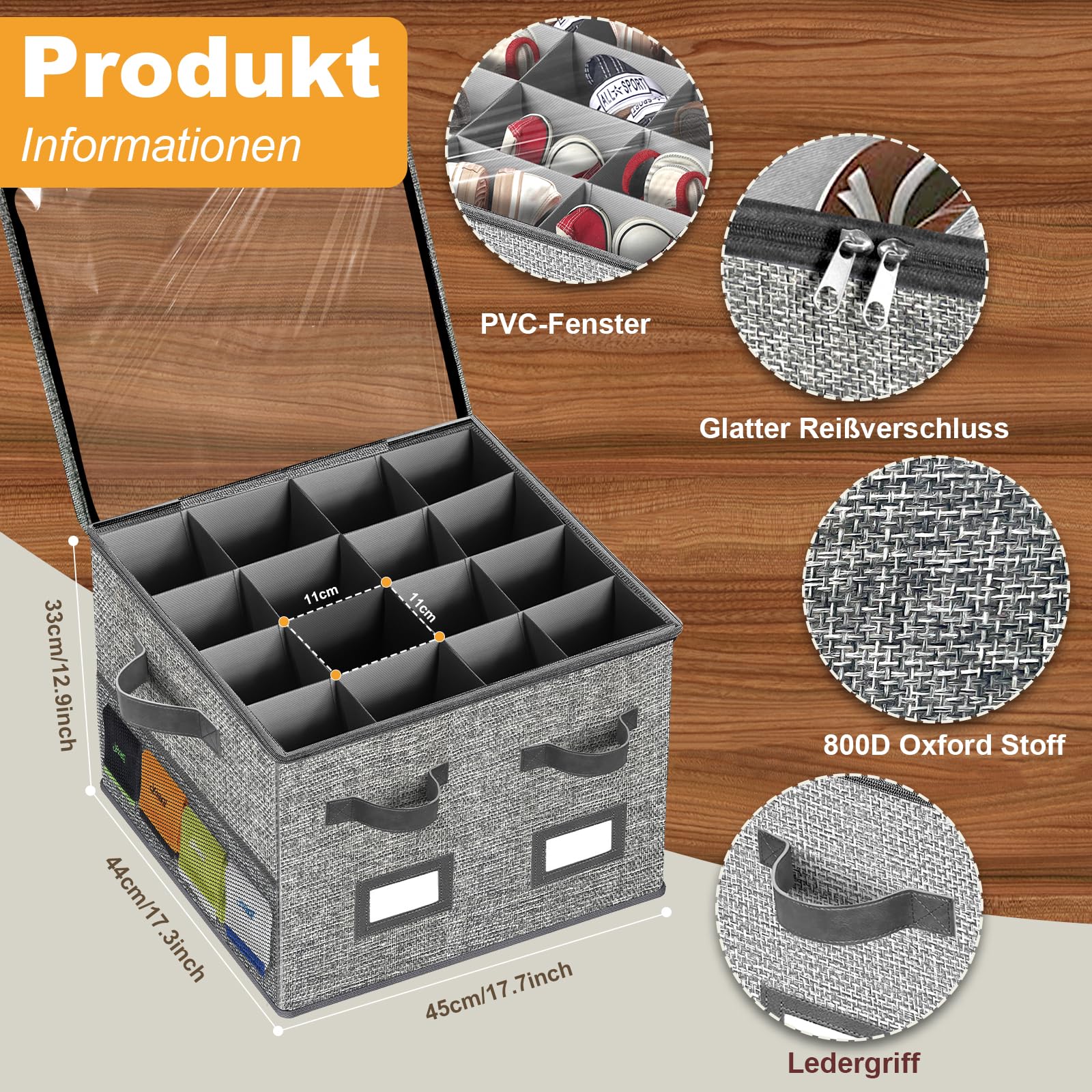 Emboadlie Organizer Scarpe Pieghevole - Scatola Tessuto Con 12 Scomparti Per Armadio E Casa