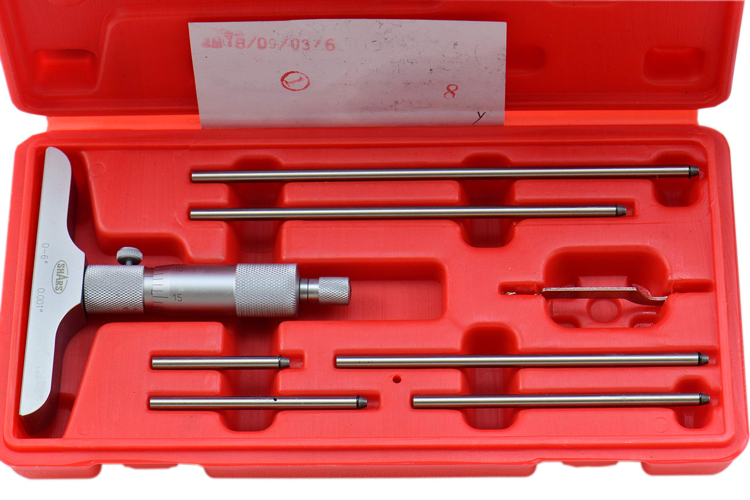 Shars 0-6" Measuring Range Depth Micrometer 0.001" Graduation, 4" Base 303-2505 P)