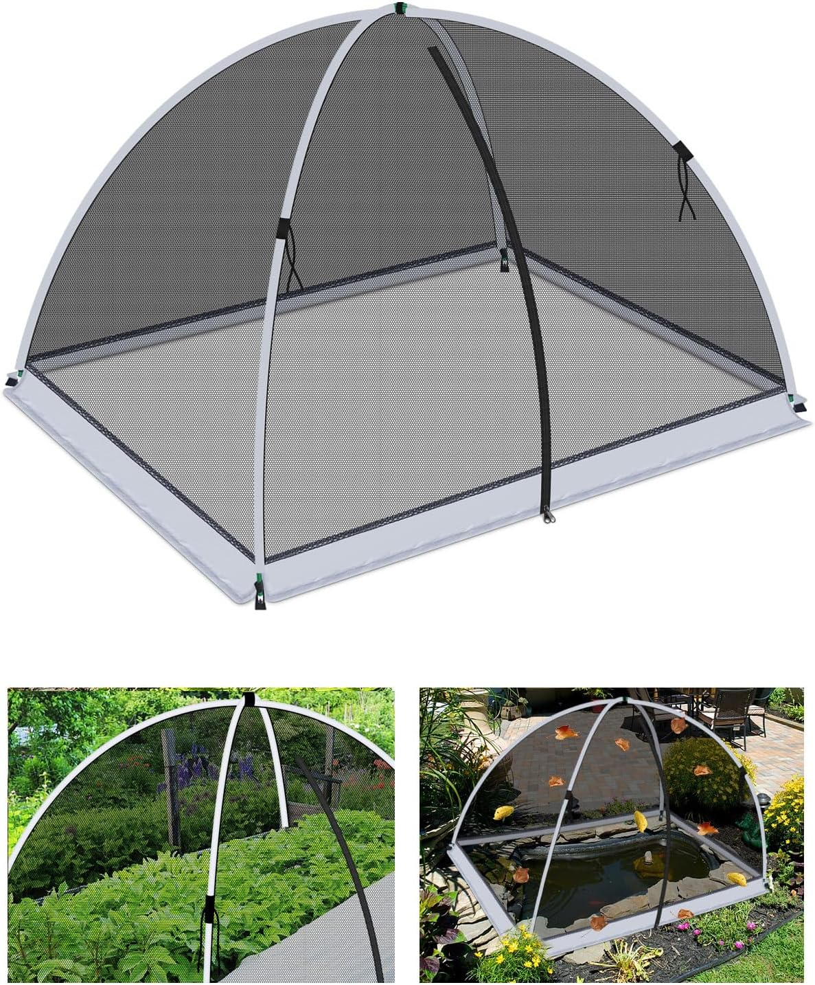DEERFAMY Pond Net Dome, 10×14 FT Pond Cover with 2 Doors