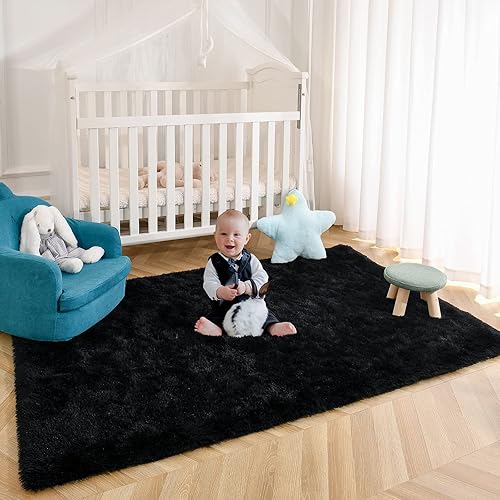 Miniatura 63 de Kimicole Alfombras de área grandes de 7 x 10 pies para sala de estar y dormitorio, alfombra suave y esponjosa, alfombras peludas antideslizantes