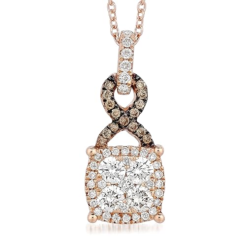 LE VIAN 1/2 Carat Diamond Square Halo Infinity Pendant Necklace